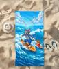 T-Tom and J-Jerry Surfing Ocean Wave Beach Towel Microfiber Quick Dry Absorbent Ideal for Swimming Camping Bathing Gift