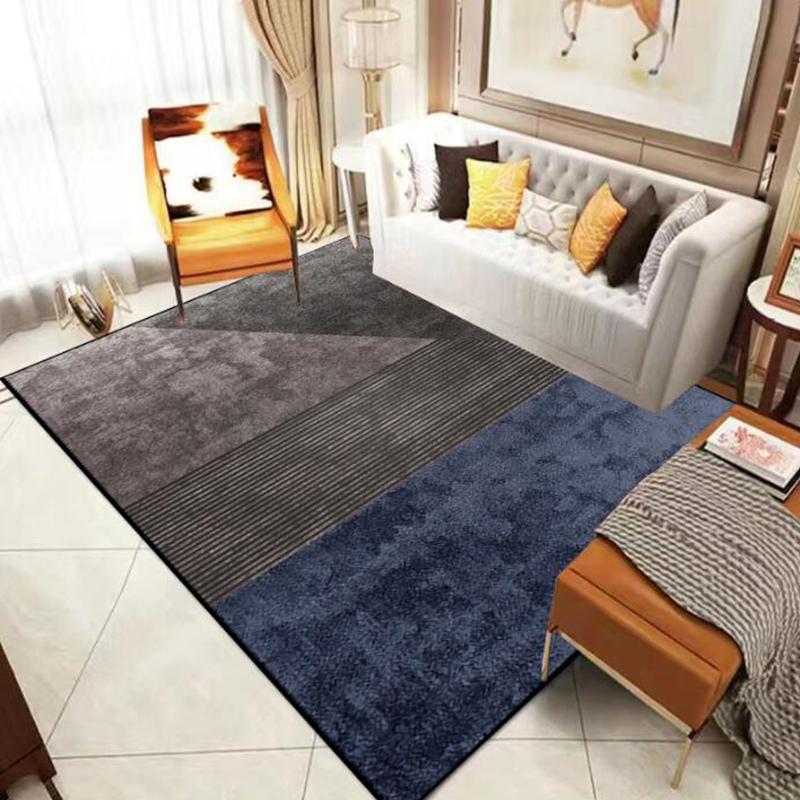 Geometric Orange Carpet Living Room Modern Home Decoration Bedroom Large Area Rugs Washable Antiskid Lounge Floor Mats Doorstep