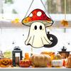 Halloween Cute Ghost Suncatcher Stained Glass Style Acrylic Window Hanging Ghost Light Catcher for Window Wall Decor
