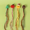 Christmas Cat Teaser Wand Interactive Toy Cartoon Apples Christmas Tree Star Gingerbread Man Plush Rod for Cats Safe Material Pet Supplies