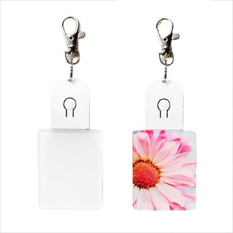 Sublimation Blank LED Acrylic Keychains Hot Transfer Printing Keychain Personalized Pendant Hanging Decoration Durable