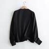 Women's Solid Color Liquid Cotton Loose And Versatile Single Breasted Casual Pocket Hoodie Jacket