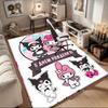 1pc Sanrio Kuromi Mermaid Printed Office Carpet Rectangle Rug Under The Table,Perfect Room Decor for Living Room, Bedroom, Kitchen, Non-slip Floor Mat