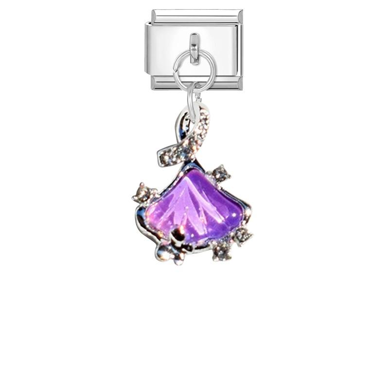 New Shiny Bow Knot Butterfly Moon Star Zircon Pendant Italian Charm Link Fit 9MM Bracelet Stainless Steel Women Men DIY Making