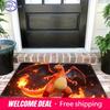3D Charizard Fire Background Print Non-slip Doormat, Soft Absorbent Floor Rug for Home Decor