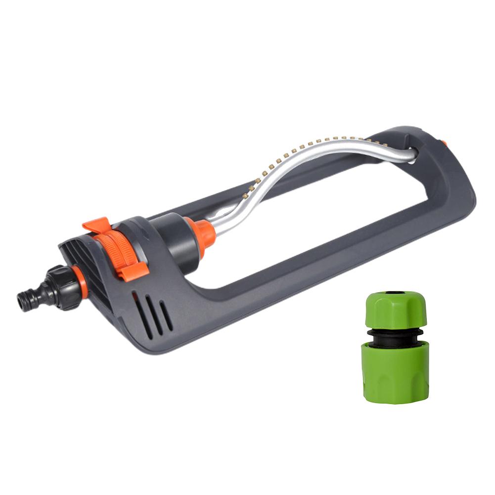 

Water Sprayer 19 Hole Nozzles Swing Irrigation Sprinkler Rustproof with 1/2in Connector for Large Area Coverage Yard Garden Lawn зелёный