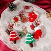 Knitted Doll Christmas Tree Keychain Handmade Ornament Christmas Stocking Keychain Creative Kawaii Christmas Keyring Gifts