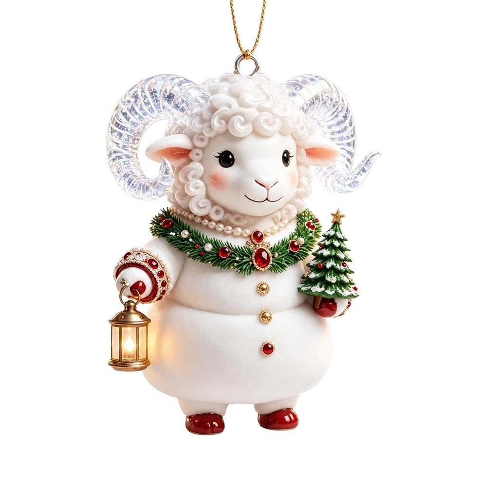 Shining Goat Hanging Ornament Artificial Rhinestone Animal Hanging Decoration Backpack Decoration