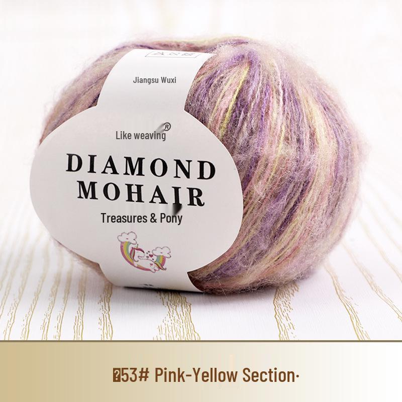 Young Mohair Sweater & Baby Scarf Shawl with Matching Fine Wool Hand-Woven Crochet Bag DIY Kit