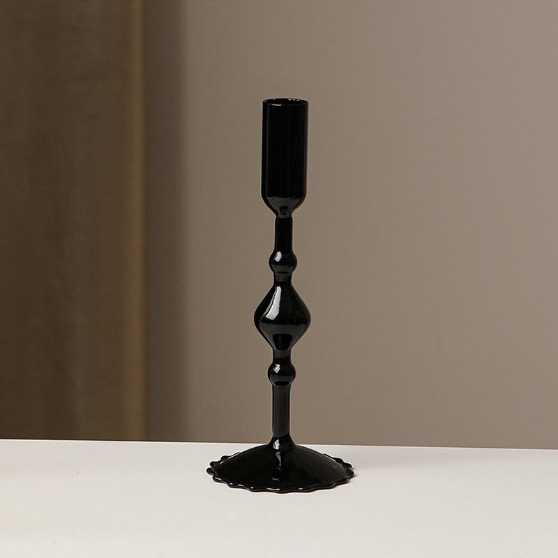 1PC Glass Candlestick Art Crafts Modern Handcrafted Glass Crafts for Holiday Homes Creative 21x8cm