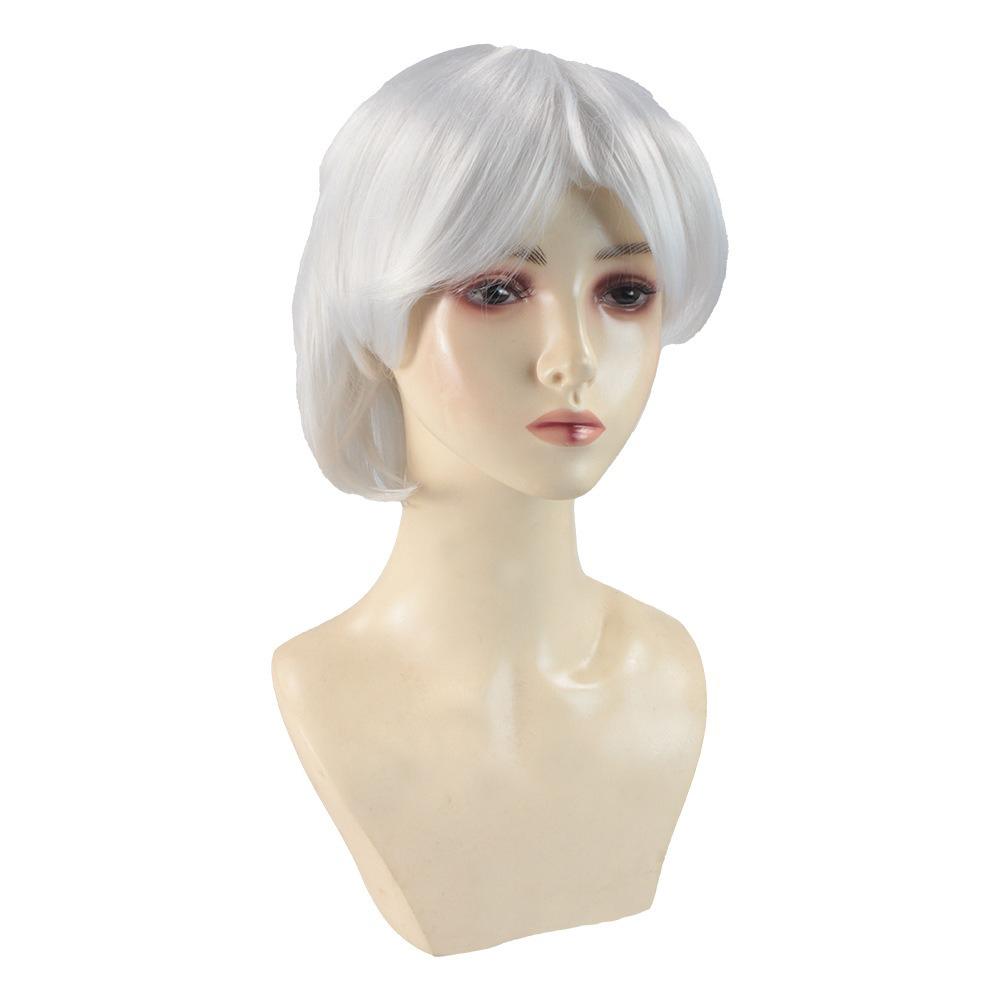 Anime Jujutsu Kaisen Gojo Satoru Cosplay Gojo Costume High School Uniforms Blue Suit Halloween Roleplay White Wig Eyelash