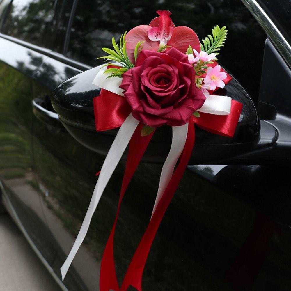 European Style Wedding Decor Ribbon Bow Car Decoration Bow Floral Ornaments  Wedding Party Layout