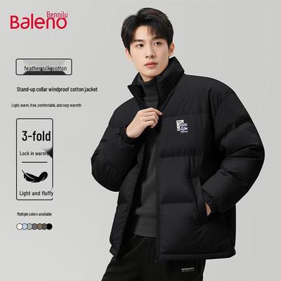 Baleno Men's Fleece-lined Padded Stand Collar Winter Jacket