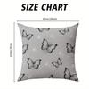 Monochrome Butterfly Square Jacquard Pillow Cover for Sofa Office Waist Cushion Cover Home Decorative Pillowcase
