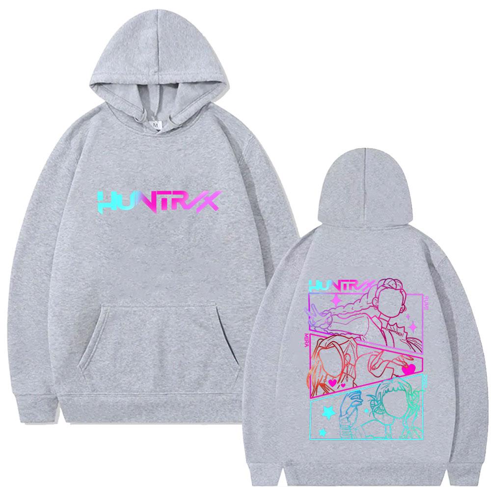 Movie KPop Demon Hunters Graphic Hoodie Kawaii Rumi Mira Zoey Print Pullover Men's Women's Fashion Vintage Oversized