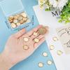 Beebeecraft 1 Box 40Pcs Flat Round Charm 24K Gold Plated Brass 12mm Blank Bezel Tray Charms Cabochon Settings with Loop for Jewelry Making
