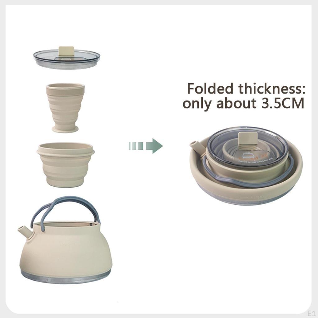 Camping Kettle Tea Coffee Pot Folded 1.5L Teapot Multipurpose Outdoor Travel Cook for