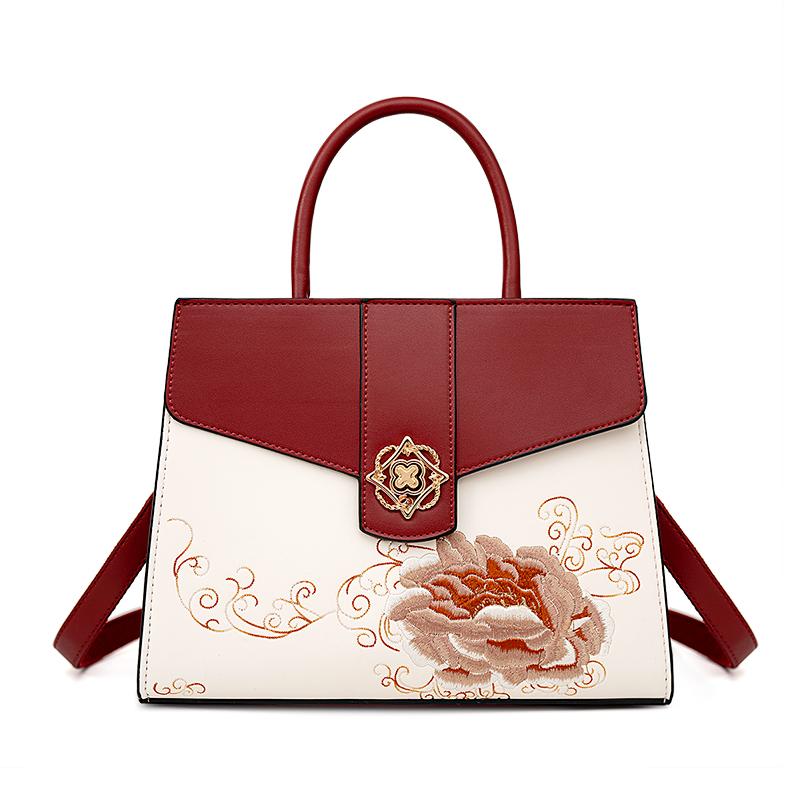 Mother'S Day Gift Embroidered Bag Women'S Red Bridal Bag Handbag High-End Middle Mother Wedding Bag
