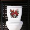 Rose Flower Butterflies Toilet Sticker Removable Waterproof PVC Living Room Bathroom Wall Art Floral Toilet Lid Valentine's Day Decoration Decal