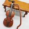 Mini Miniature Violin Home Decor Crafts 1/12 Wooden Simulation Violin Furniture Desktop Violin Decoration Doll House Accessories