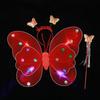 Led Butterfly Wings Light Up Angel Wings Kids Hair Bows Girl Headband Costume Girls Dress Props Party Angel Luminous Fairy Wings