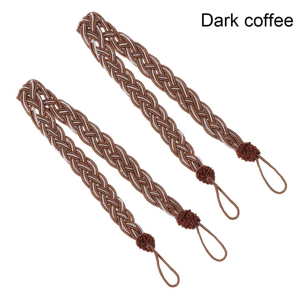 2Pcs/se Simple Curtain Buckle Straps Satin Rope Braided Curtain Tiebacks Practical Home Decor