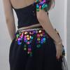 Cymbal Sequins Tassel Waist Wrap Adjustable Tie Dance Hip Skirt Stage Waist Chain  Kpop Performance