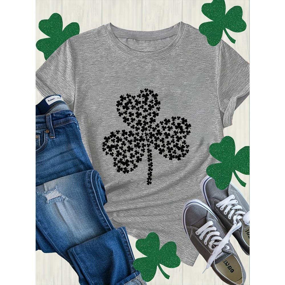 Shamrock Women's Tee - St. Patrick's Day Graphic, Casual Green Top