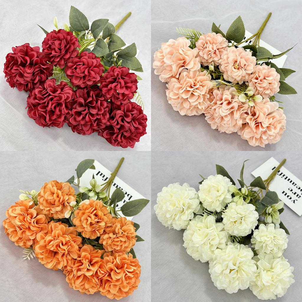 Spring Qi Seven Branch Edge Ball Artificial Flower Wedding Decor For Photography And Home Use