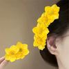 Women Hair Clips Large Dual Flower Decor Side Hair Pins No Hair Damage Hairpins Plastic Hair Accessory