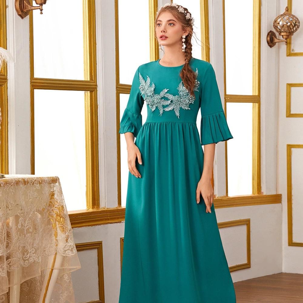 

Богемное платье А-силуэта со средней посадкой для мусульманок - Весенне-летний стиль XL