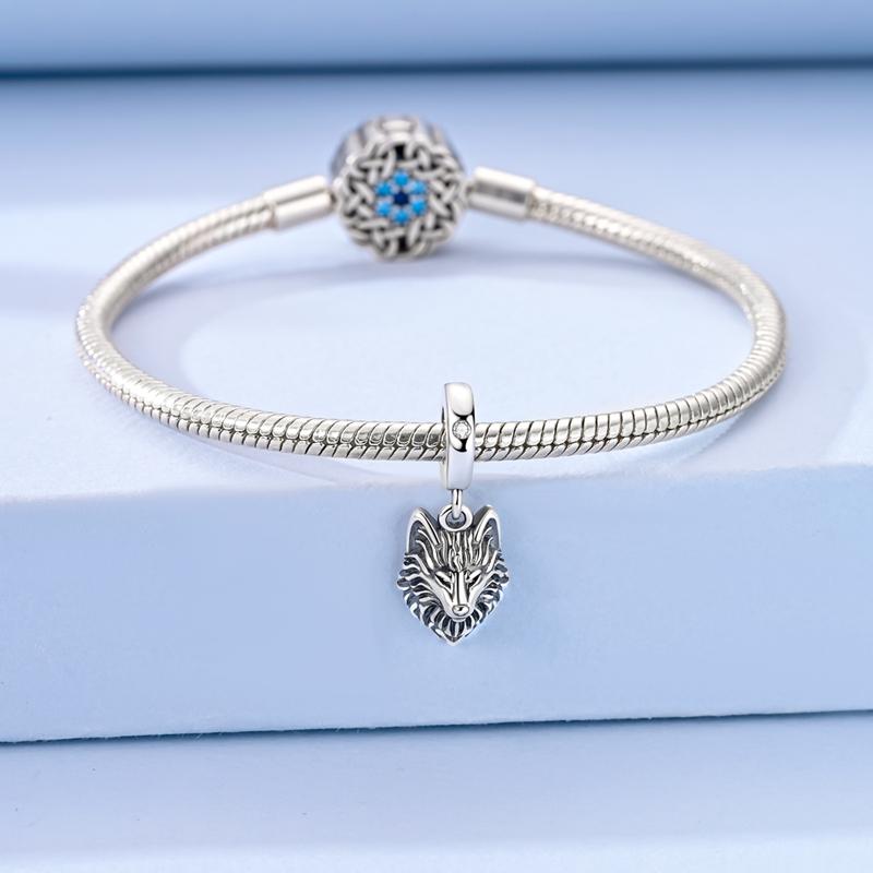 Original 925 Sterling Silver Charms Bead Wolf Head Pendant Fit Original Bracelet Necklace For Women DIY Accessories Jewelry Gift