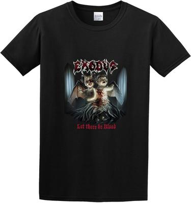 Men's T Shirts Honger Exodus Let There Be Blood Album Cover Heavy Metal Thrash Metal Funk Black