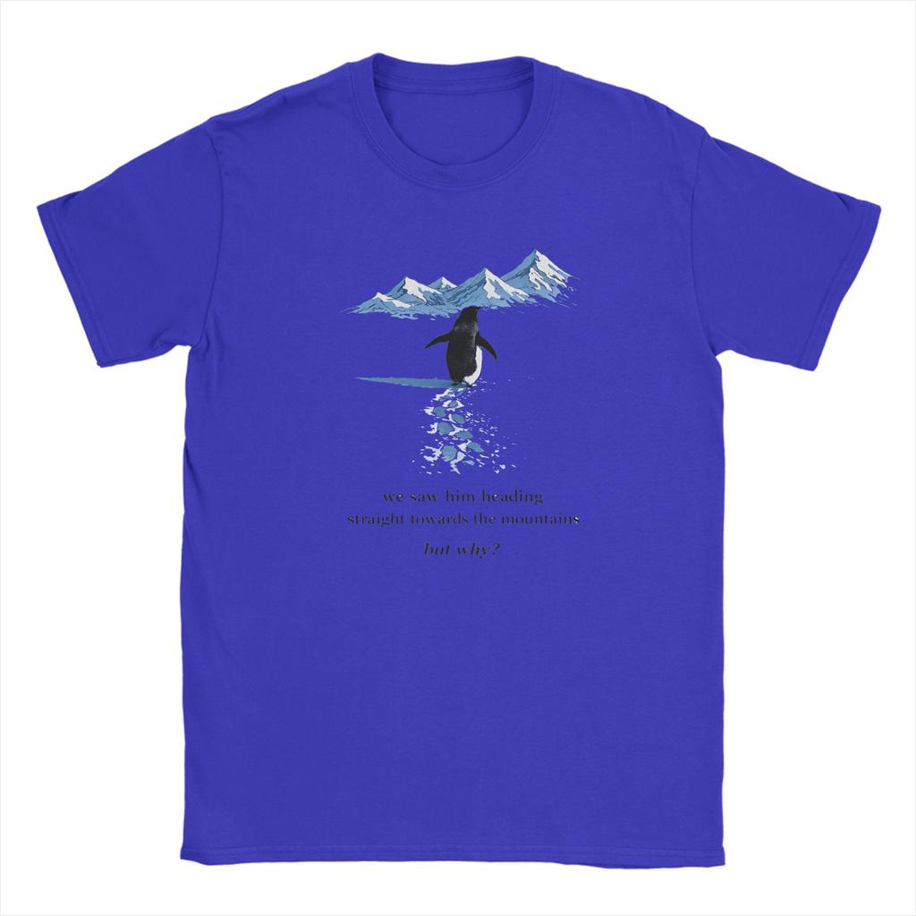 T-shirt Unisex Pinguino Nichilista Ma Perché meme Maglietta Vintage in Cotone Manica Corta T-shirt Girocollo Abbigliamento Taglia Grande