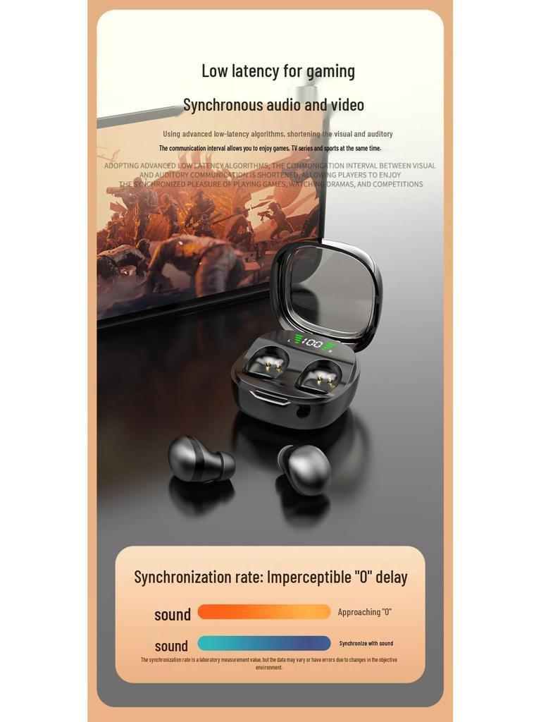 Ultra-Small Invisible Noise-Cancelling Bluetooth Sleep Headset for Mobile Phones