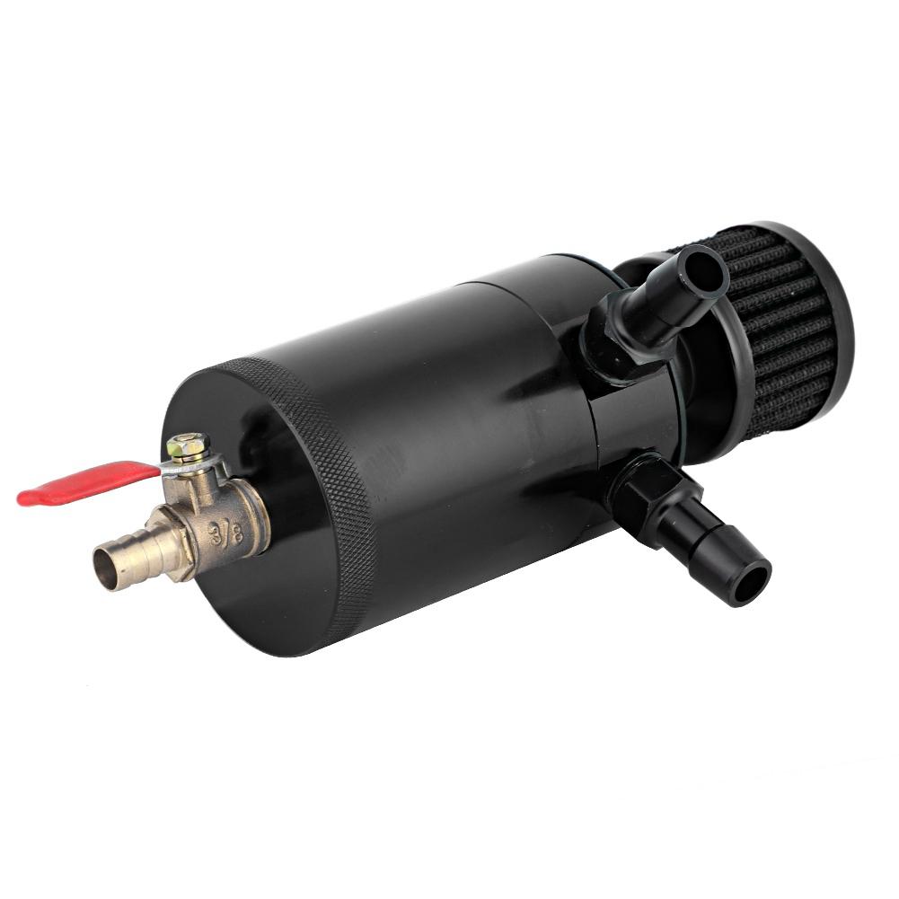 Universal Aluminum Alloy Oil Tank Reservoir Catch Can with 2 Port Accessory Kit