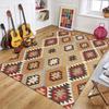Vintage Geometric Soft Area Rug Washable Non-Slip Indoor Floor Mat for Rustic Boho Living Room Bedroom Cabin Home Decor