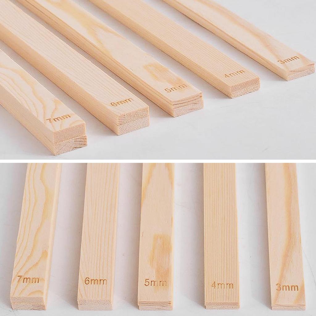 Pottery Thickness Guides Kit - 10pc Wooden Slabs Set for Polymer Clay, Ceramics & Baking - Multi-Size Rolling Pin Spacers