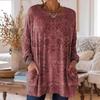 Plus Size Floral Long-sleeved Top - Trendy Women's Fashion (2026)