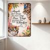 Vintage Distressed Cat Angels Tin Sign with Whiskers Quote, Metal Wall Decor for Home Cafe Bar, Illustrated Cats & Floral Design