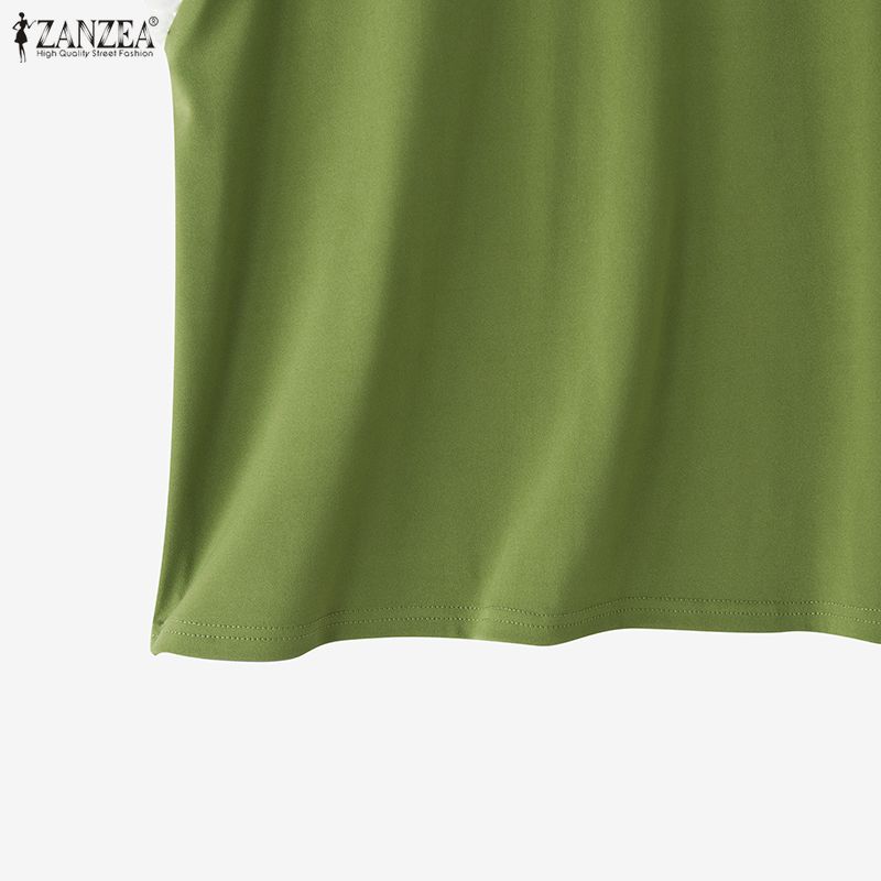 ZANZEA Damen Freizeit Rundhals Sommer Spitze Patchwork Ärmelloses T-Shirt