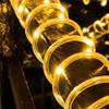 200/300 LEDs Solar Powered Rope Tube String Lights Outdoor Waterproof Fairy Lights Garden Garland For Christmas Yard Decoration