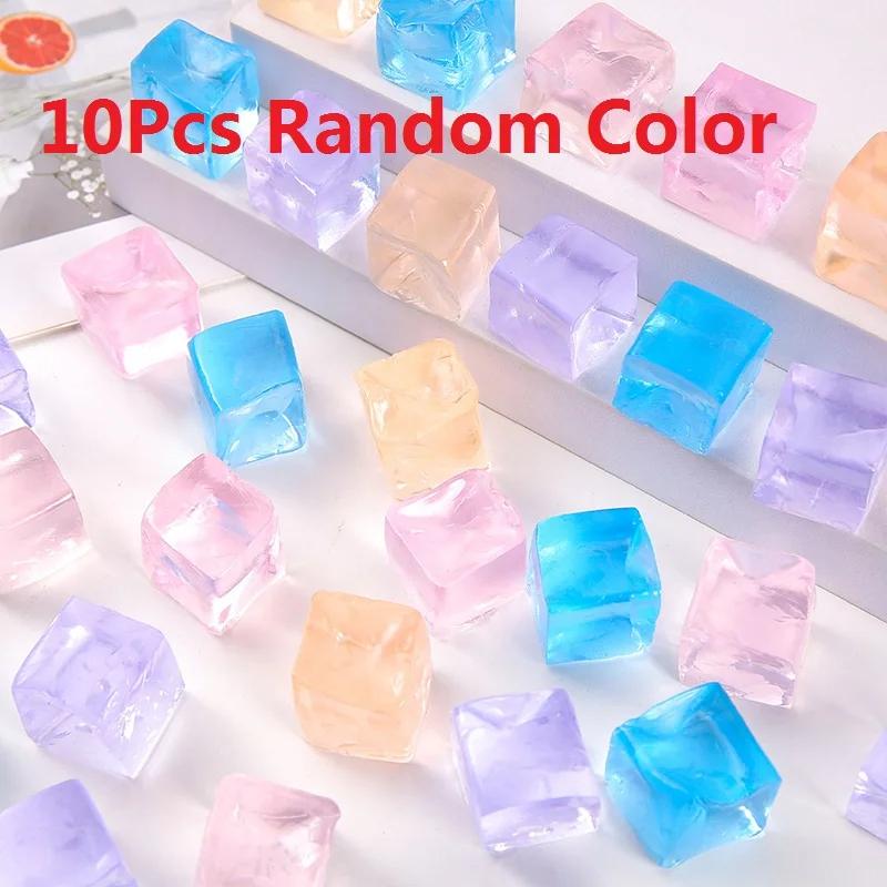 6pcs/10Pcs Mini Kids  Fidget Toy Mini Toys Mochi I Block Stress Ball Toy Kawaii Transparent Cube Stress Relief Squeeze Gift
