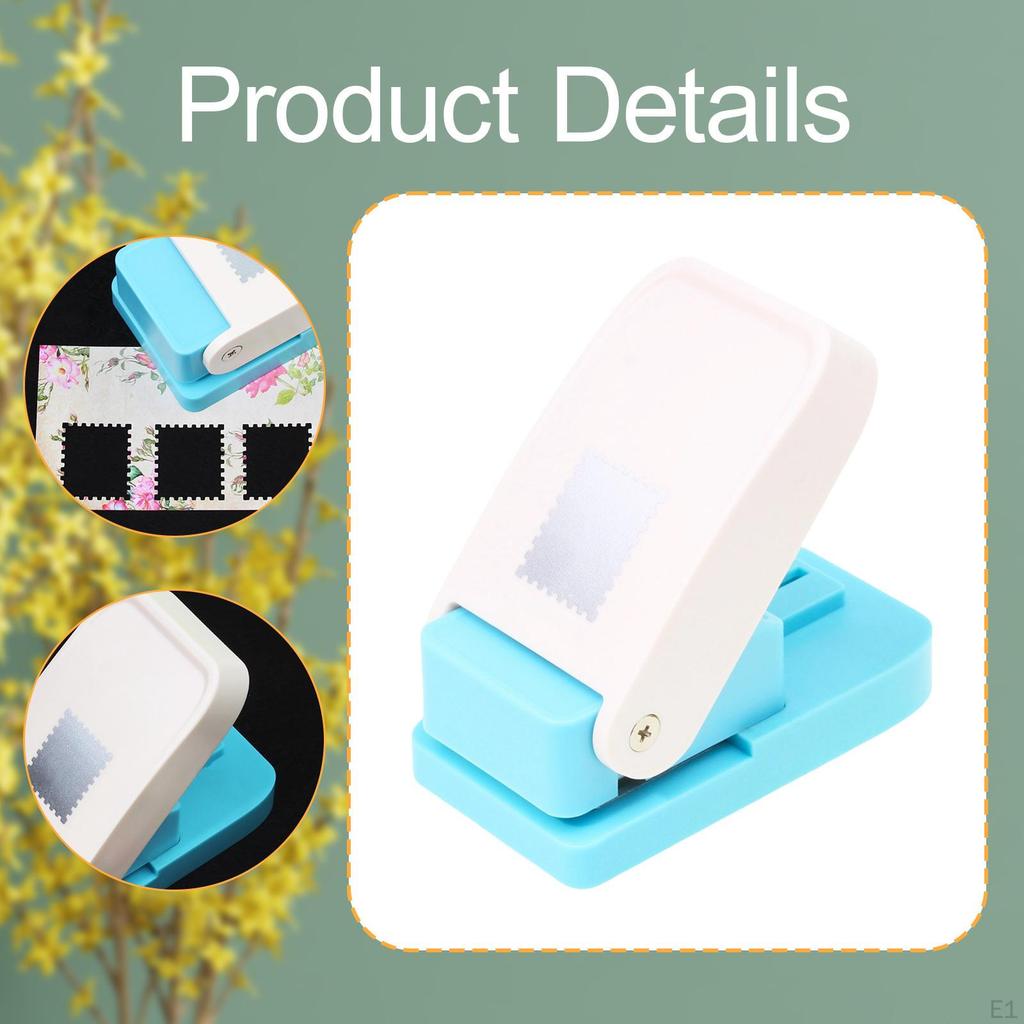 Kids Postage Stamp Border Paper Punch Easy for Scrapbooking Multipurpose Accessories Lever Action