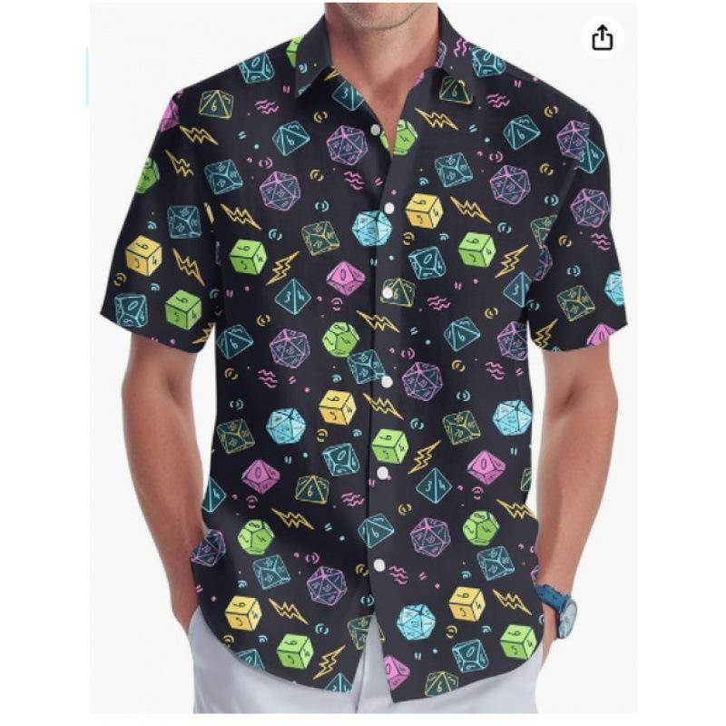 A new large-size men's fashion digital printing short-sleeved shirt in summer from the source manufacturer
