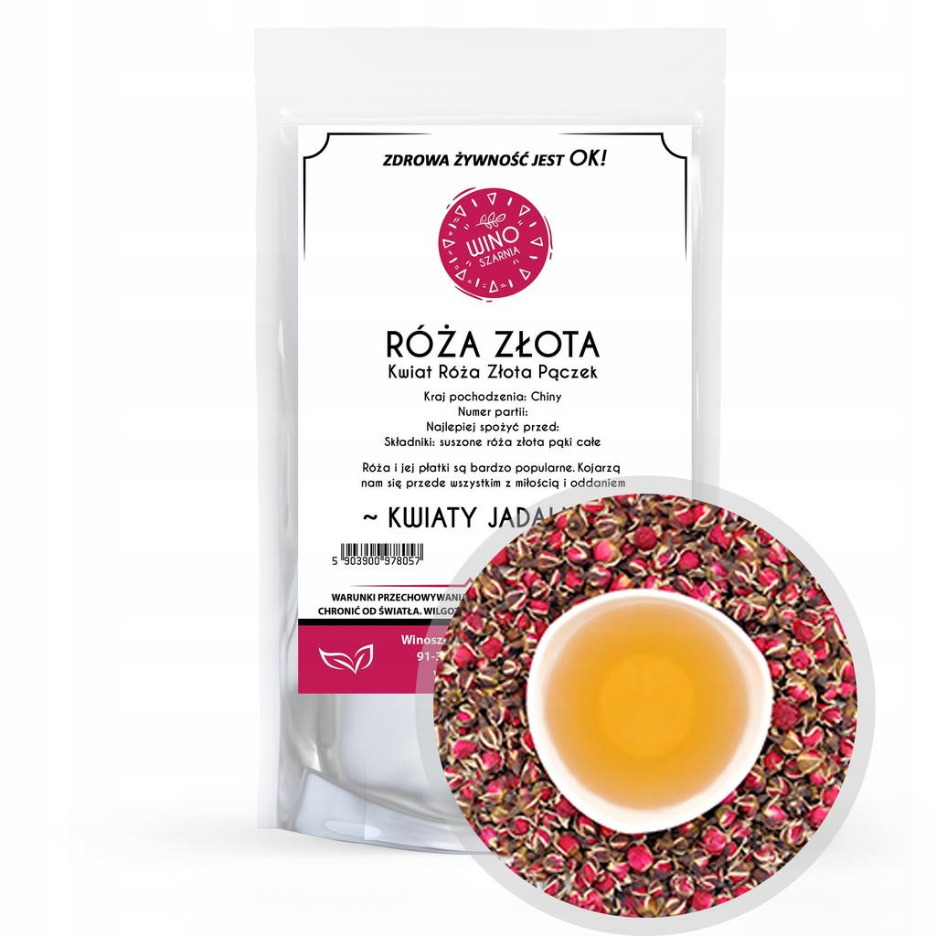 Suszone Pąki Róży Złota Golden Kwiaty Jadalne - 500g