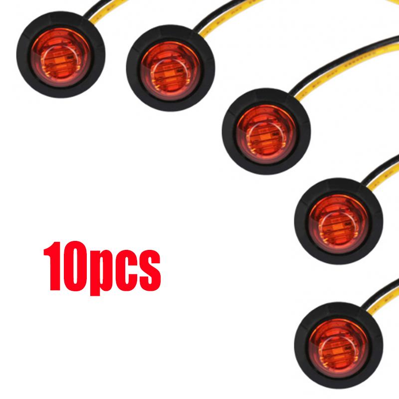 LED boční směrové světlo pro nákladní automobily s vysokým jasem, kulatý ukazatel směrového světla pro motocykly, bezpečnostní výstražná kontrolka, červená, bílá, jantarová