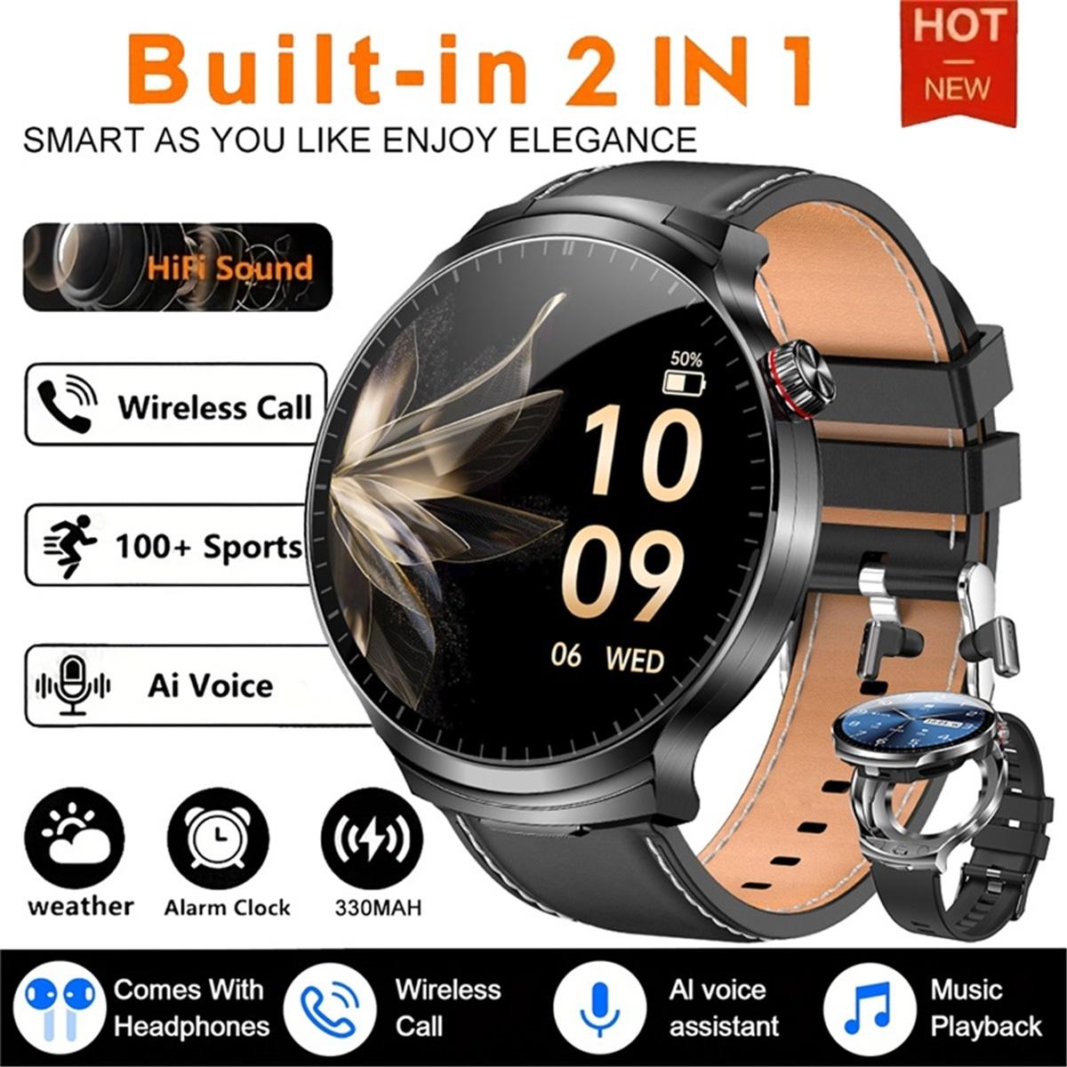 2026 T-REX3 New 2 in 1 Smartwatch With Earbuds Smartwatch TWS Bluetooth Earphone Heart Rate Blood Oxygen Monitor Sports Watch SMARTWATCH