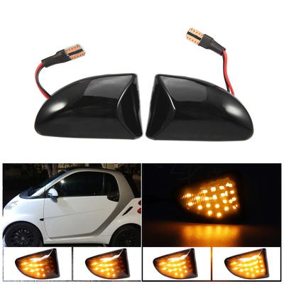 2Pcs Front Dynamic LED Side Marker Turn Signal Light For 07-14 Smart Fortwo W451
