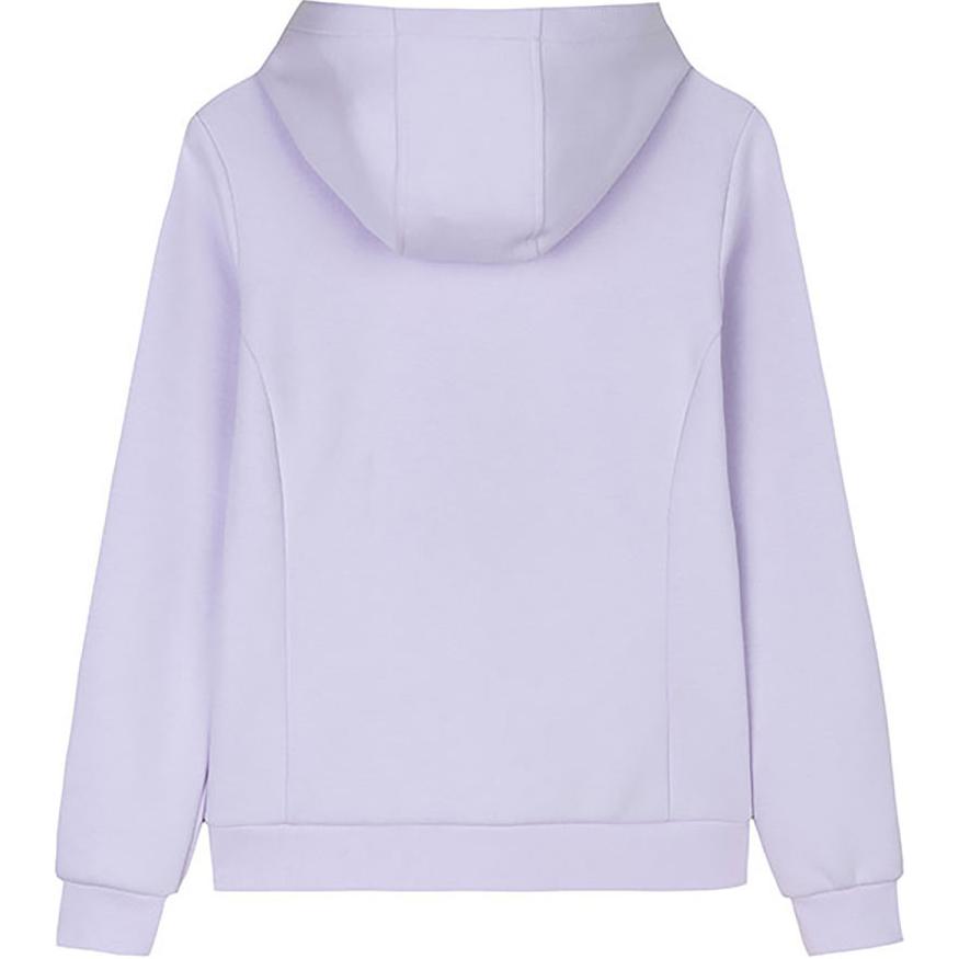 Anta Comfortable Casual Solid Color Simple Zip Hooded Jacket Women Jackets Light-Purple 162437706N-2
